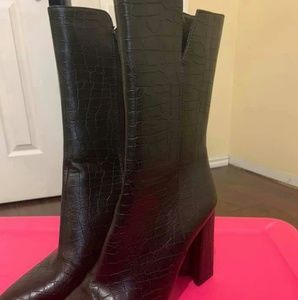 Faux croc boots